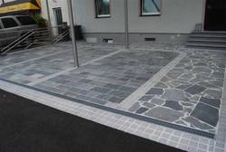 Polygonalplatten Karistou Schwartz Blau mit Braunen Adern