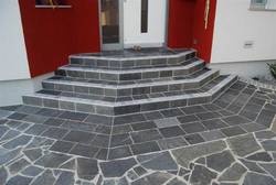 Polygonalplatten Karistou Schwartz Blau mit Braunen Adern