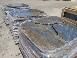 Polygonalplatten Karistou Schwartz Blau mit Braunen Adern