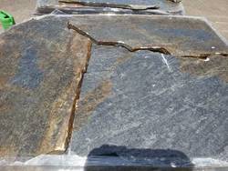 Polygonalplatten Karistou Schwartz Blau mit Braunen Adern