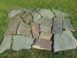 Polygonalplatten Pilio Grün mit Braunen Adern