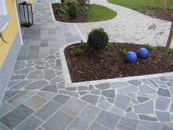 Polygonalplatten Karistou Schwartz Blau mit Braunen Adern